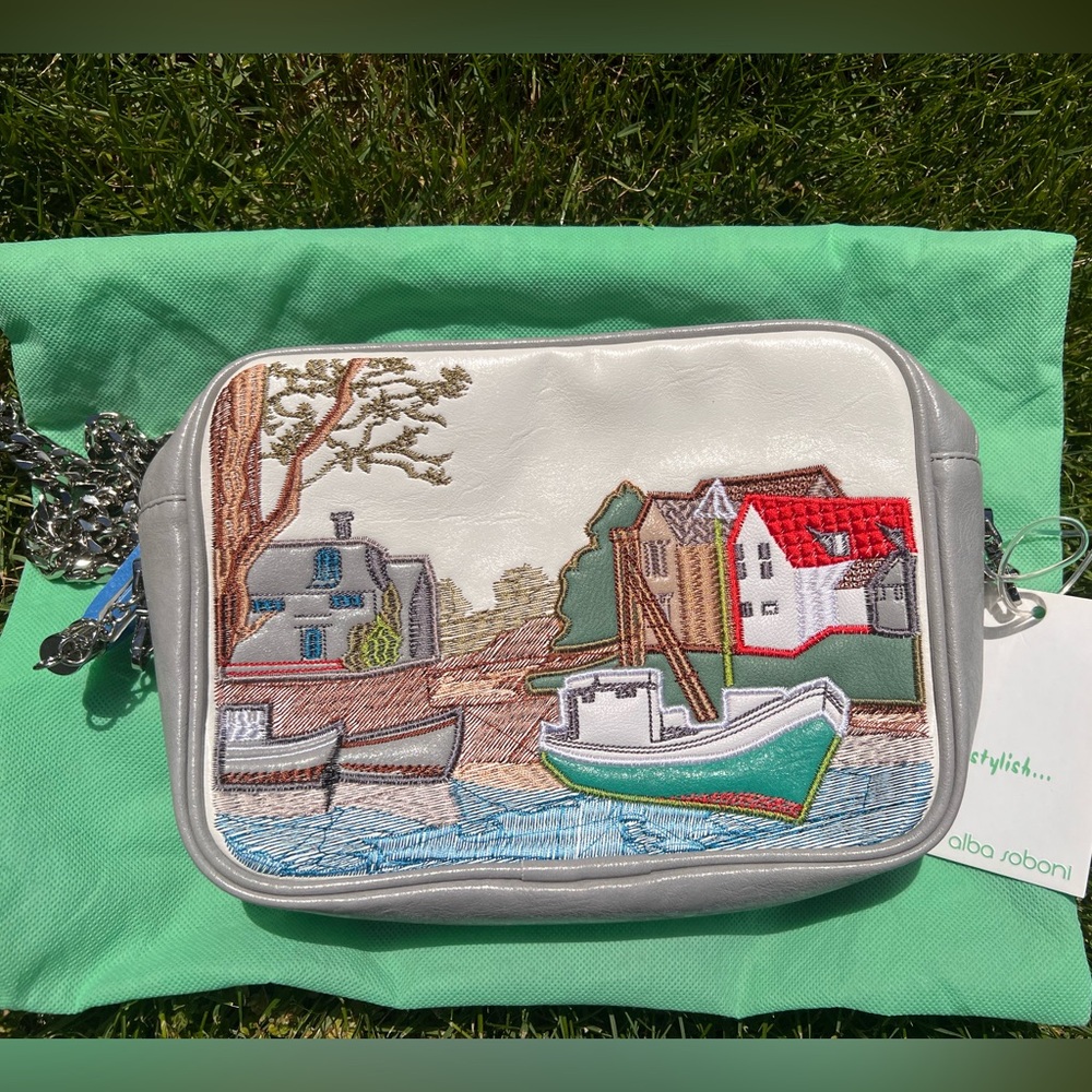 UKRAINIAN BRAND! Beautiful purse in gray/blue colors.